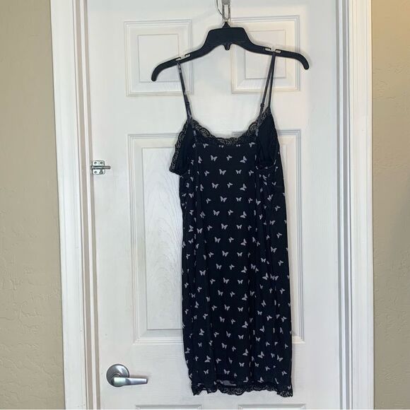 Wild Fable Black Butterfly Slip Dress Size Large - Picture 7 of 11